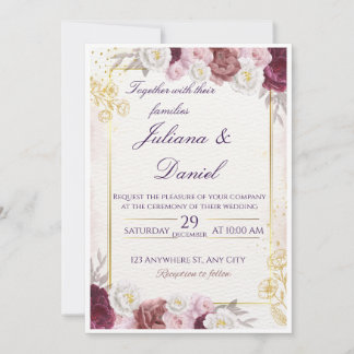 Invitación Floral Wedding Invitation – Elegant & Customizable