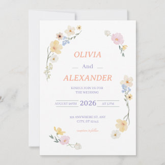 Invitación Floral Wedding Invitations Colorful flowers