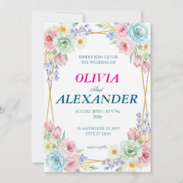 Invitación Floral Wedding Invitations Colorful Spring