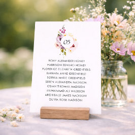 Invitación Floral Wedding Seating Chart Table Sign