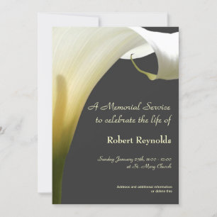 Invitación Floral White Calla Memorial Funeral