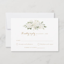 Invitación Floral White Hydrangea Greenery Wedding RSVP