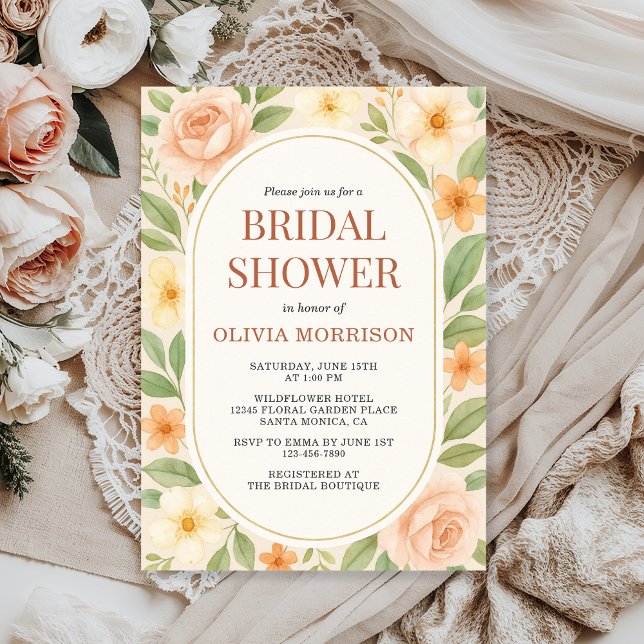 Invitación Floral Wildflower Botanical Bridal Shower (Subido por el creador)