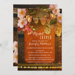 Invitación Floral Wine Thalle String Lights Bridal Shower