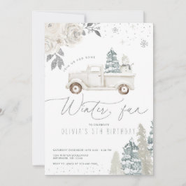 Invitación Floral Winter Snowman Birthday Party