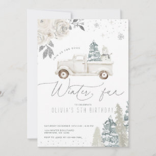 Invitación Floral Winter Snowman Birthday Party