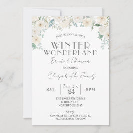 Invitación Floral Winter Wonderland Bridal Shower