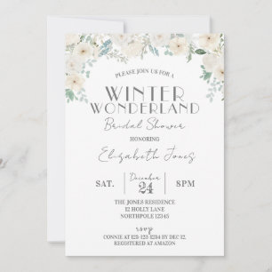 Invitación Floral Winter Wonderland Bridal Shower