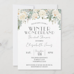 Invitación Floral Winter Wonderland Bridal Shower