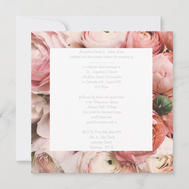 Invitación FLORAL Wonder WEDDING INVITATION (Anverso)