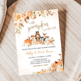 Invitación Floral Woodland Animals Baby Shower