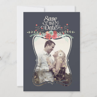 Invitación Floral Wreath Save the Date Photo Cards