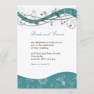 Invitación floral y del remolino abstracta -
