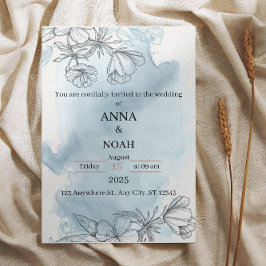 invitación floral y elegante a la boda