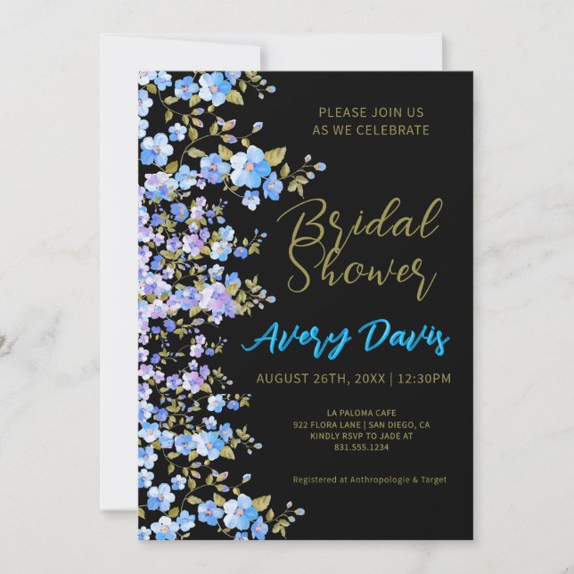 Invitación Floral y fabulosa ducha de novia (Anverso)