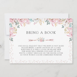 Invitación Floral y flor delgadas traen un libro