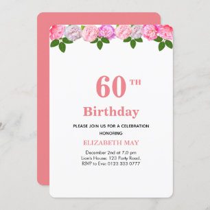 Invitación Floral y Laurel deja 40, 60 cumpleaños