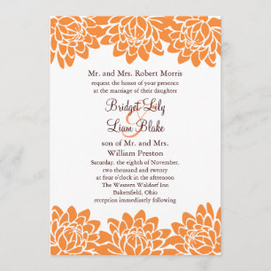 Invitación floral y moderna de la boda