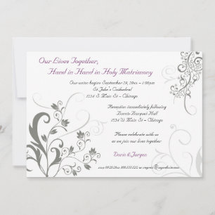 Invitación floral y vinos de orden especial ingles