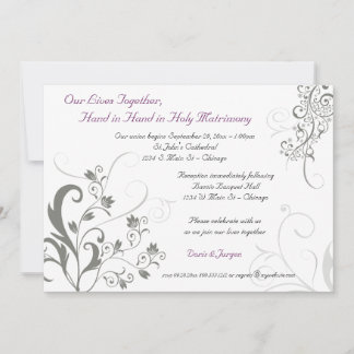 Invitación floral y vinos de orden especial ingles