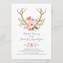 Invitación Florales Antlers Boho Bridal Shower