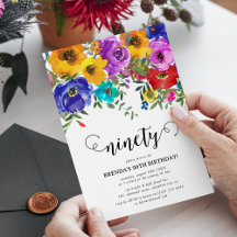 Florales Brillantes y Audaces Cumpleaños 90