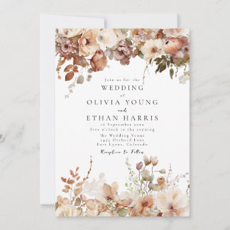 Invitación Florales colgantes de otoño