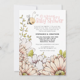 Invitación Florales de abejorros conducen a través de una duc