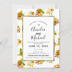 Invitación Florales de color amarillo primavera verano botáni
