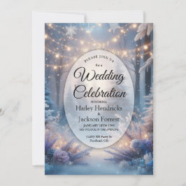 Invitación Florales de invierno en Boda de cerdos de escarcha