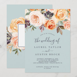 Invitación Florales de la Tierra Rústica   Boda De