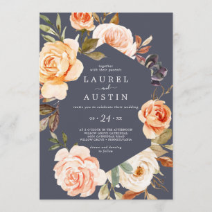 Invitación Florales de la Tierra Rústica   Boda púrpura casua