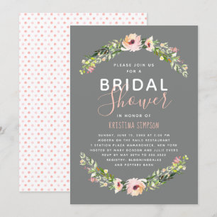 Invitación Florales de primavera   Bridal Shower   Topo
