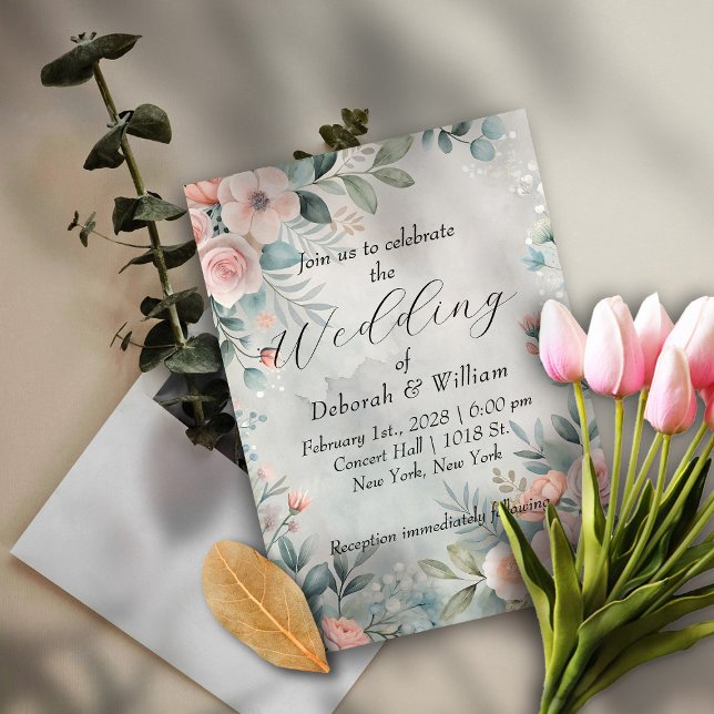Invitación Florales delicados (Subido por el creador)