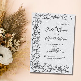 Invitación Florales Dibujados a Mano Botánicos Elegante Despe