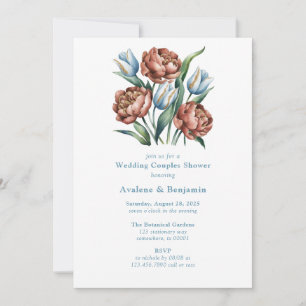 Invitación Florales románticos: Ducha de matrimonio de peonie