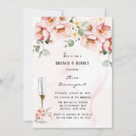 Invitación Florales rosados Elegantes Eucalyptus Brunch & Bub