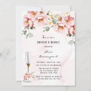 Invitación Florales rosados Elegantes Eucalyptus Brunch & Bub