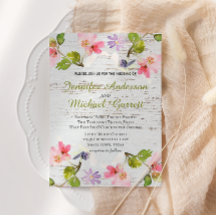 Florales rusticas rosadas invitadas a la madera bl