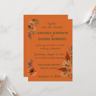 Invitación Florales rústicos esperando a sus invitados