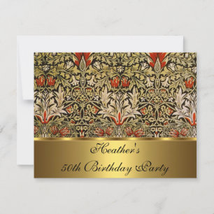 Invitación Florales Victorianos Antiguos Cabeza de Serpiente 