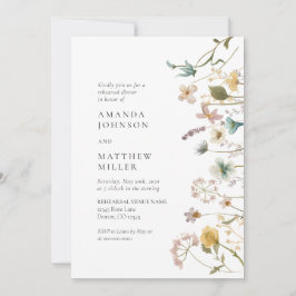 Invitación Florales Vintage Elegantes Cena de Ensayo I