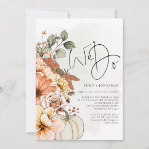 Invitación Florals Calabaza Otoño Hacemos Boda de código QR