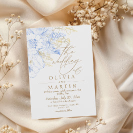Invitación Florals minimalis Boda de oro rústico y elegante