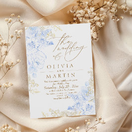 Invitación Florals Rosa Boda de oro rústico y elegante