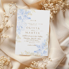 Invitación Florals Rosa Boda de oro rústico y elegante