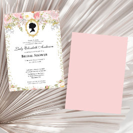 Invitación Florals rosa presupuesto Bridgerton Bridal Shower