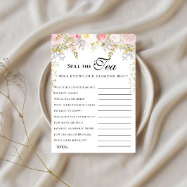 Invitación Florals rosa presupuesto Bridgerton Bridal Shower