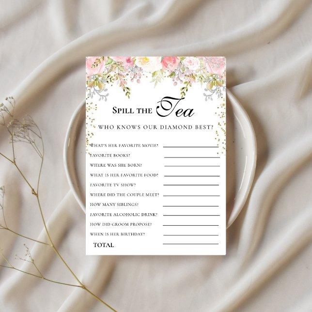 Invitación Florals rosa presupuesto Bridgerton Bridal Shower (Subido por el creador)