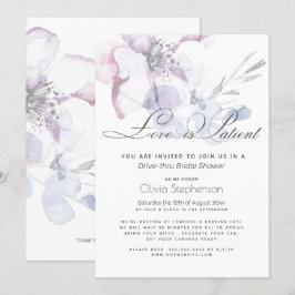 Invitación Florece el amor es paciente  Desfile de lluvia de 